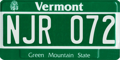 VT license plate NJR072