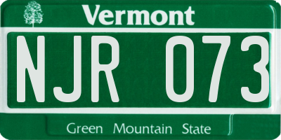 VT license plate NJR073