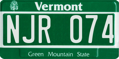 VT license plate NJR074
