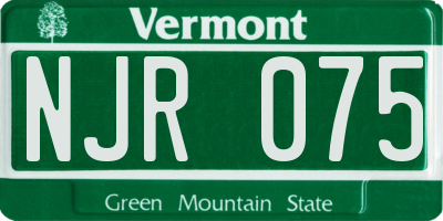 VT license plate NJR075