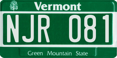 VT license plate NJR081