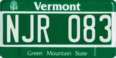 VT license plate NJR083