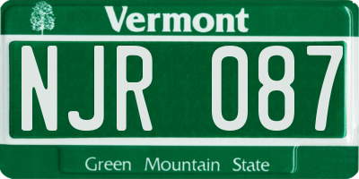 VT license plate NJR087