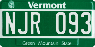VT license plate NJR093