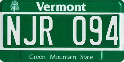 VT license plate NJR094