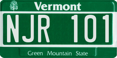 VT license plate NJR101