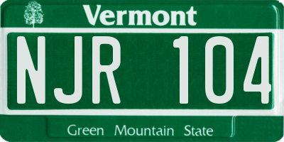 VT license plate NJR104