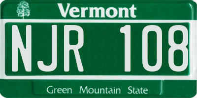 VT license plate NJR108