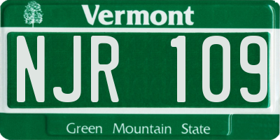 VT license plate NJR109