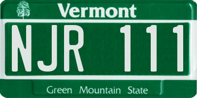 VT license plate NJR111