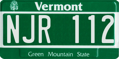 VT license plate NJR112