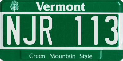 VT license plate NJR113