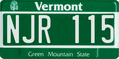 VT license plate NJR115