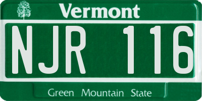 VT license plate NJR116