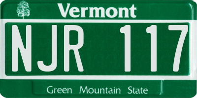 VT license plate NJR117