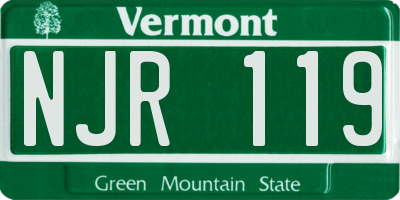 VT license plate NJR119