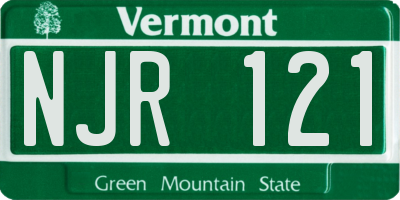 VT license plate NJR121