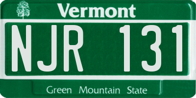 VT license plate NJR131