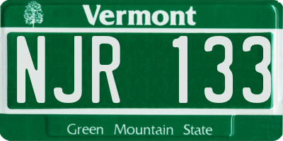VT license plate NJR133
