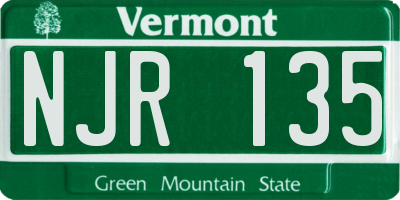 VT license plate NJR135