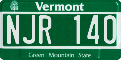 VT license plate NJR140