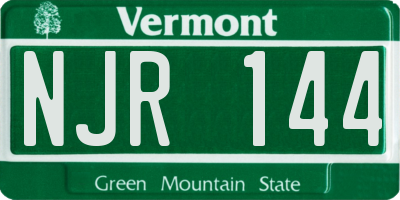 VT license plate NJR144