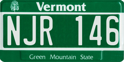 VT license plate NJR146