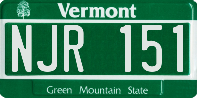 VT license plate NJR151