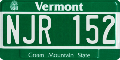 VT license plate NJR152