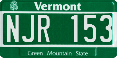VT license plate NJR153