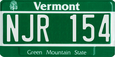 VT license plate NJR154