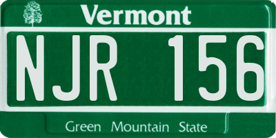 VT license plate NJR156