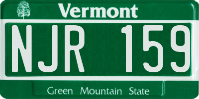 VT license plate NJR159