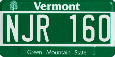 VT license plate NJR160