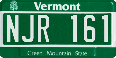 VT license plate NJR161