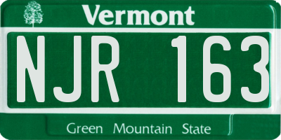 VT license plate NJR163
