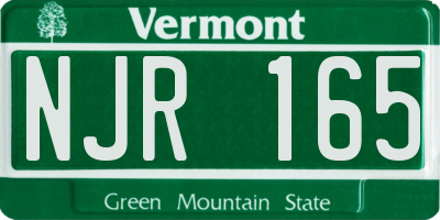 VT license plate NJR165