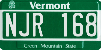 VT license plate NJR168