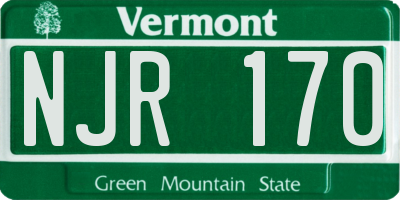 VT license plate NJR170