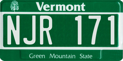 VT license plate NJR171