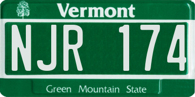 VT license plate NJR174