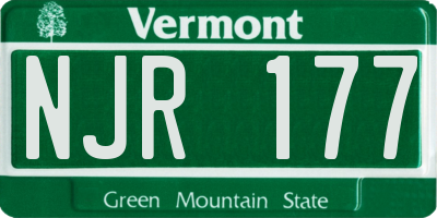 VT license plate NJR177