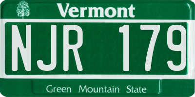 VT license plate NJR179