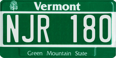 VT license plate NJR180