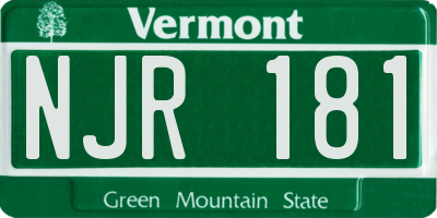 VT license plate NJR181