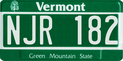 VT license plate NJR182