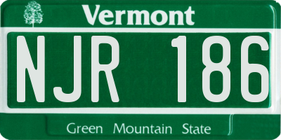 VT license plate NJR186