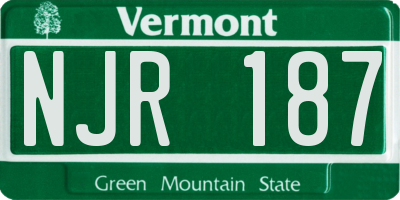 VT license plate NJR187