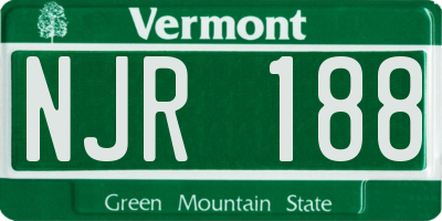 VT license plate NJR188