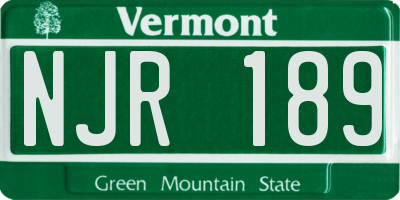 VT license plate NJR189
